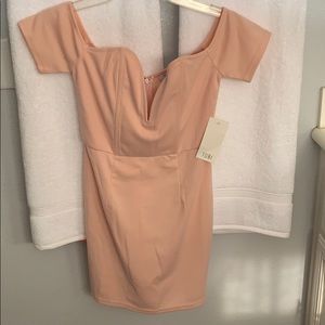 Pink off the shoulder dress